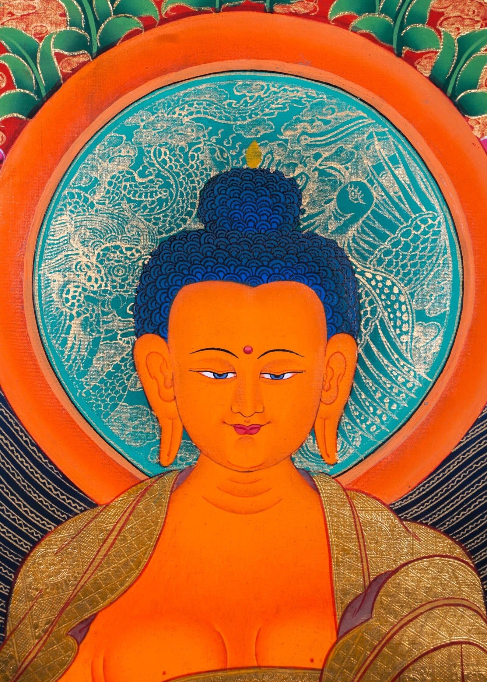 Shakyamuni Buddha Thangka painting  For Meditational Practice and Spiritual Gifts