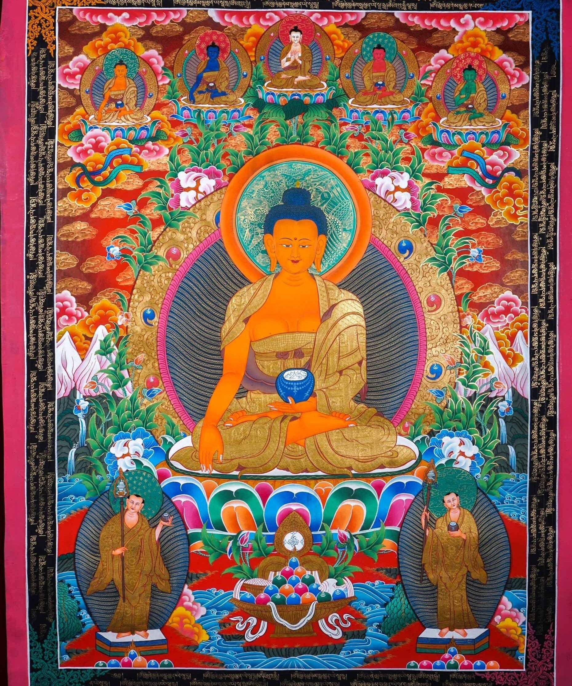 Shakyamuni Buddha Thangka painting  For Meditational Practice and Spiritual Gifts