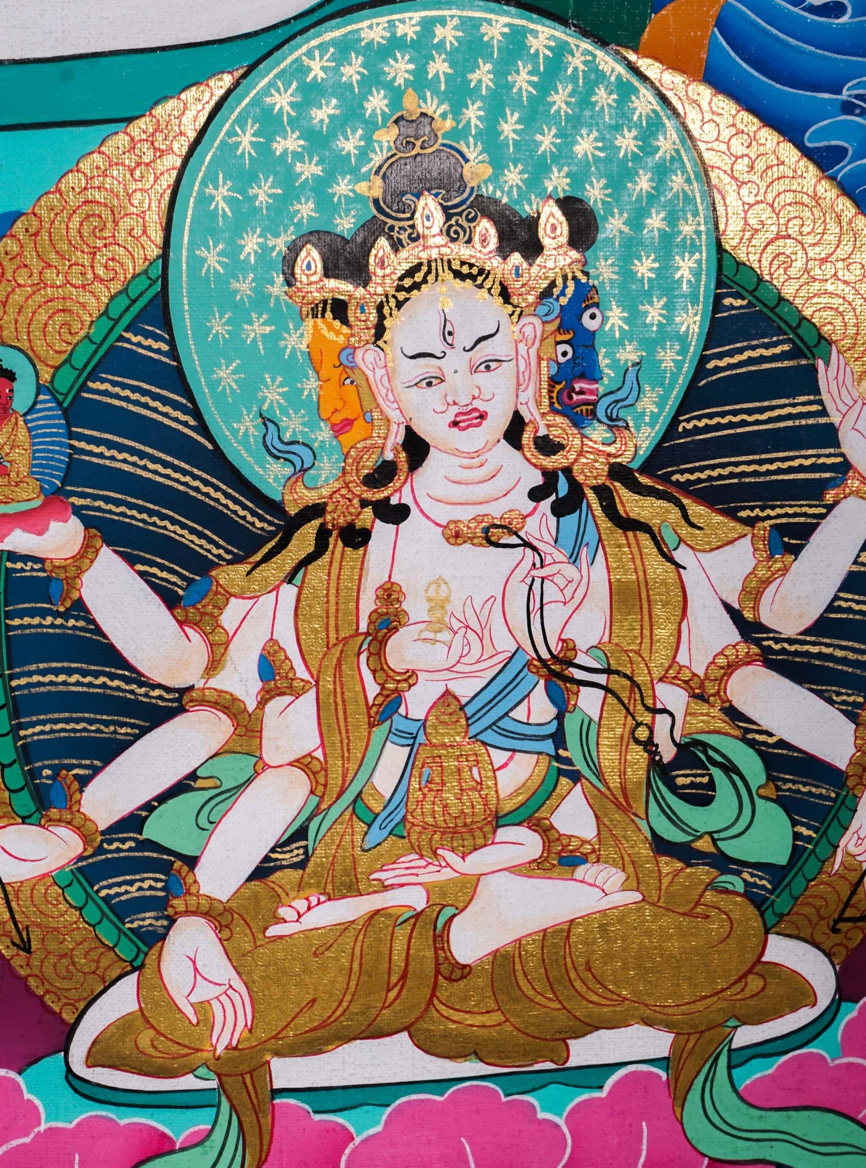 White Tara Thangka Painting For Meditational Practice and Spiritual Gifts