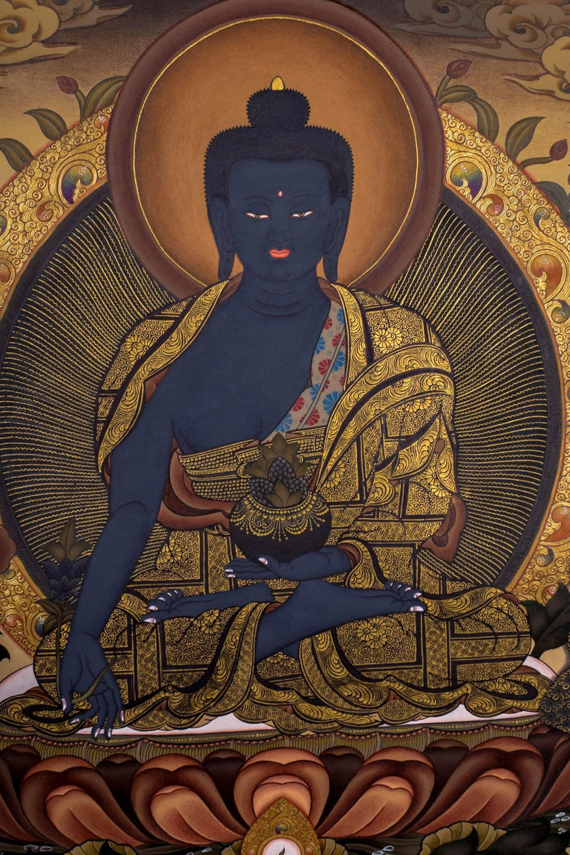 Thangka painting of Medicine Buddha - Himalayas Shop