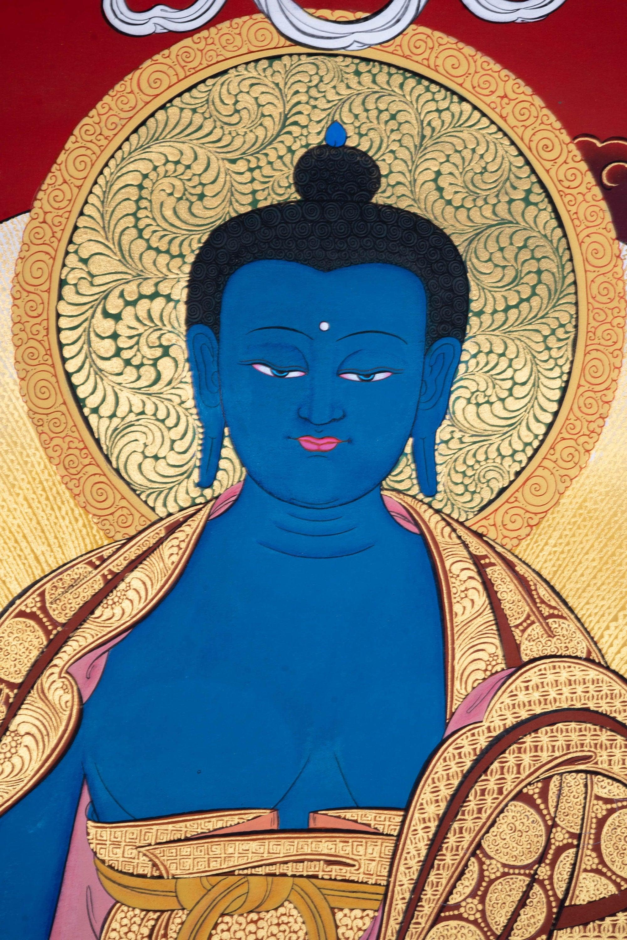 Bhaisajyaguru buddha thangka art - Himalayas Shop