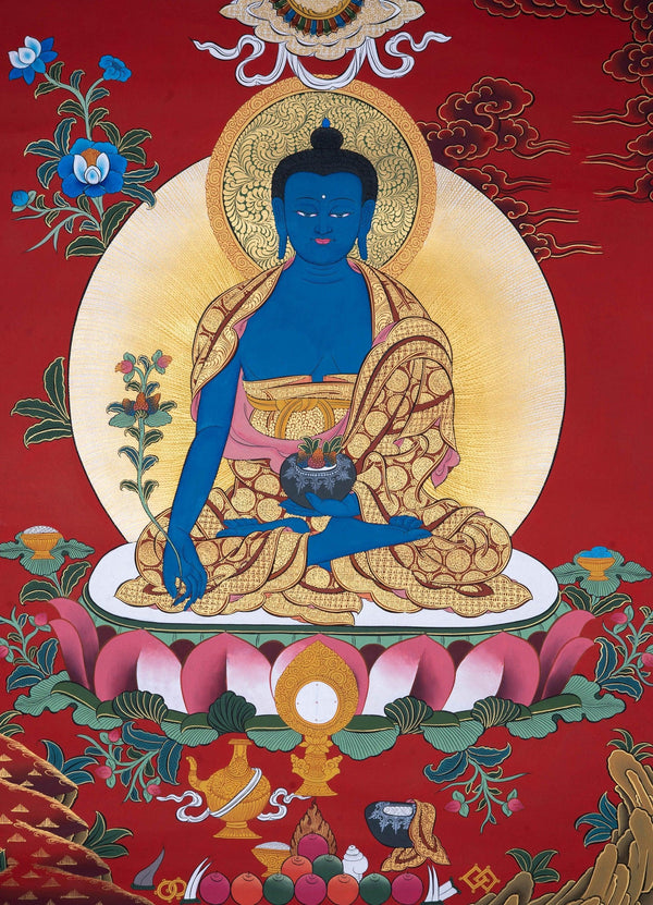 Bhaisajyaguru buddha thangka art - Himalayas Shop
