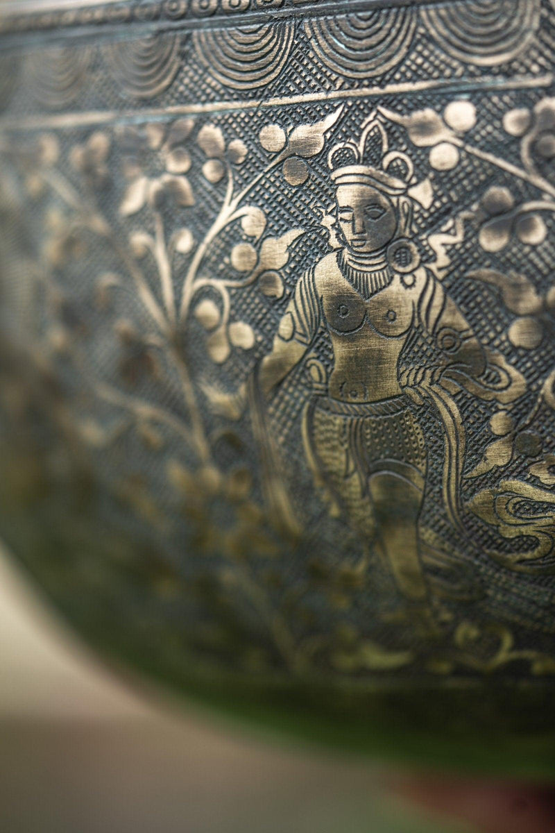 Buddha and Tara Carved Singing Bowl - Himalayas Shop