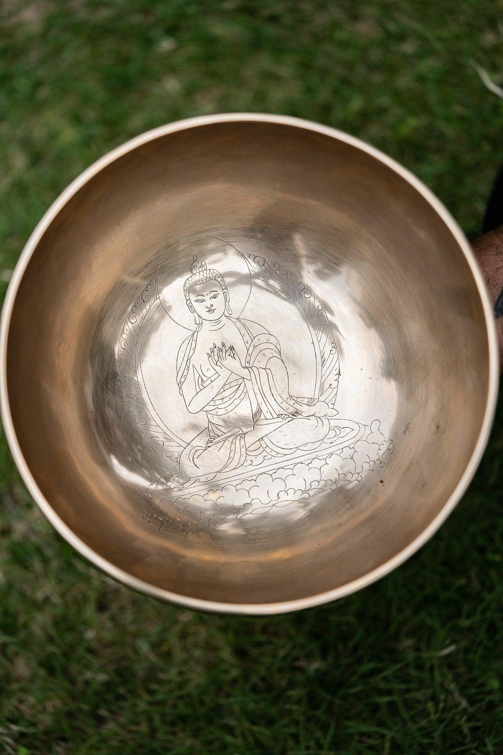 Singing Bowl with Vairocana Engraved - Himalayas Shop