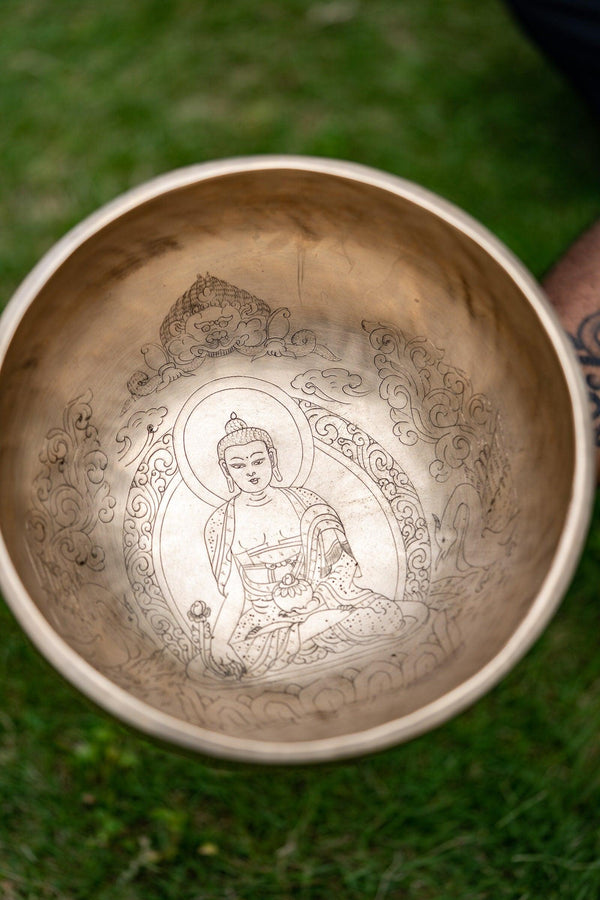Singing Bowl with Medicine Buddha Engraved - Himalayas Shop