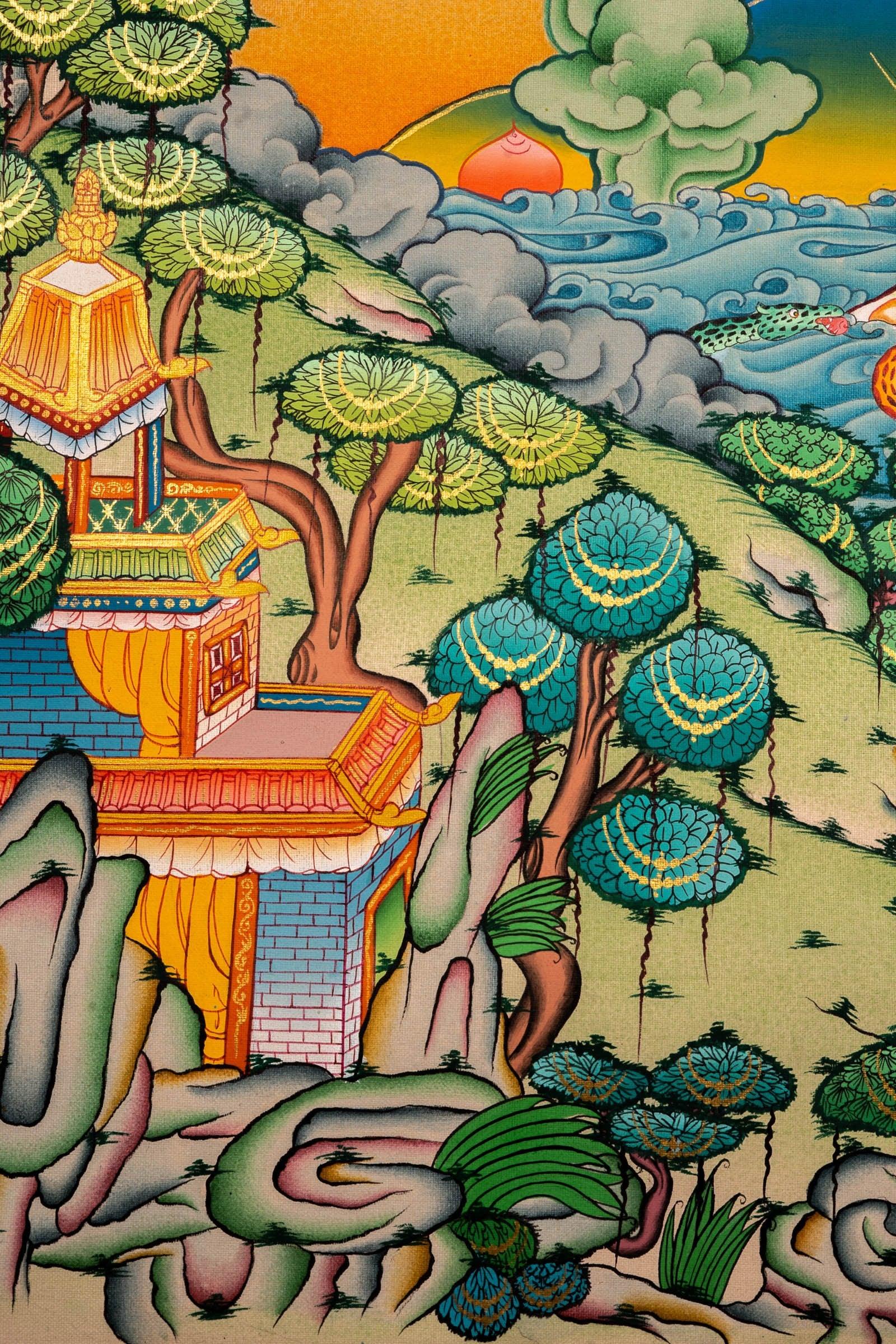 Long Life Amitabha Buddha Thangka - Himalayas Shop