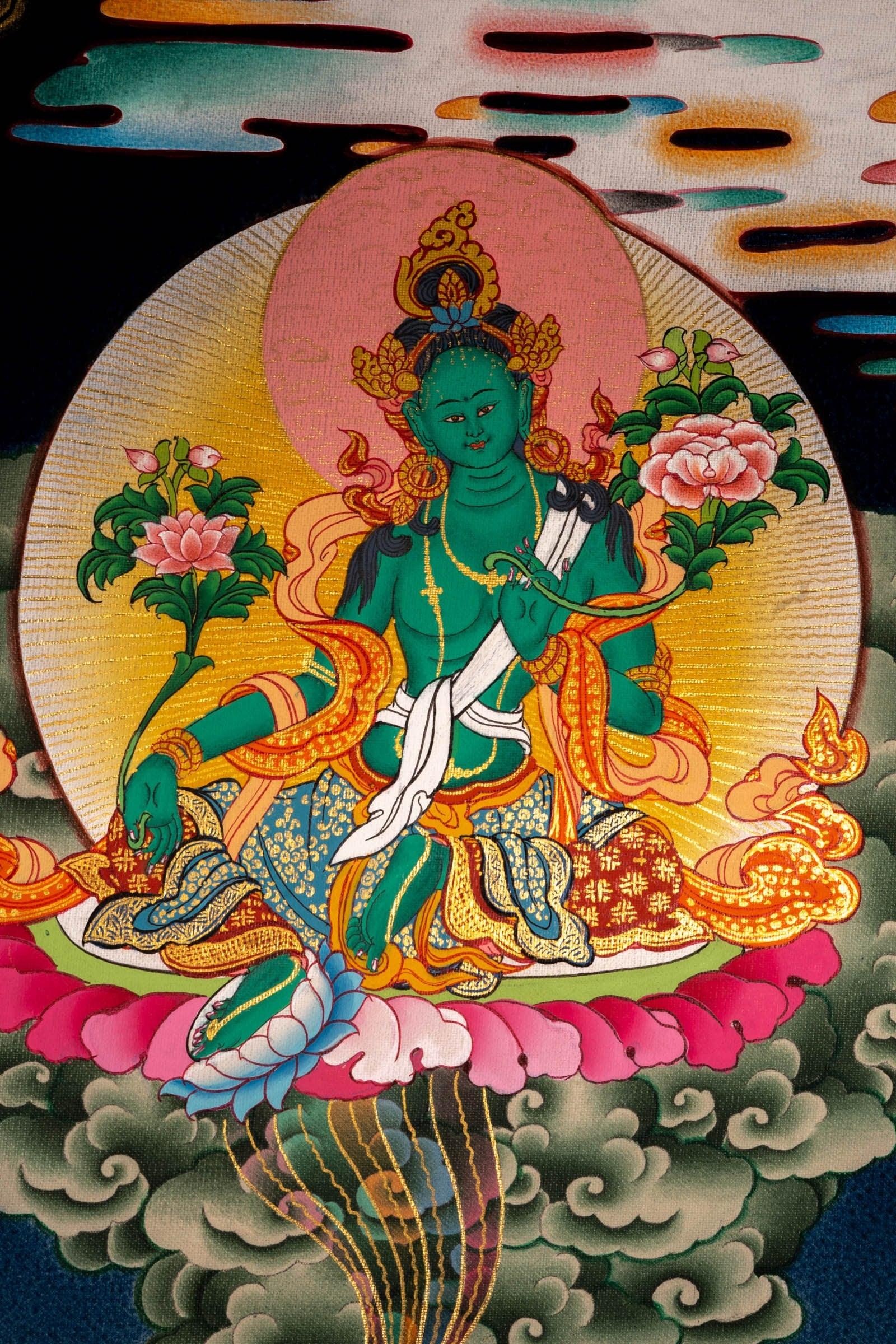 Long Life Amitabha Buddha Thangka - Himalayas Shop