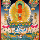 Long Life Amitabha Buddha Thangka For Meditational Practice and Spiritual Gifts