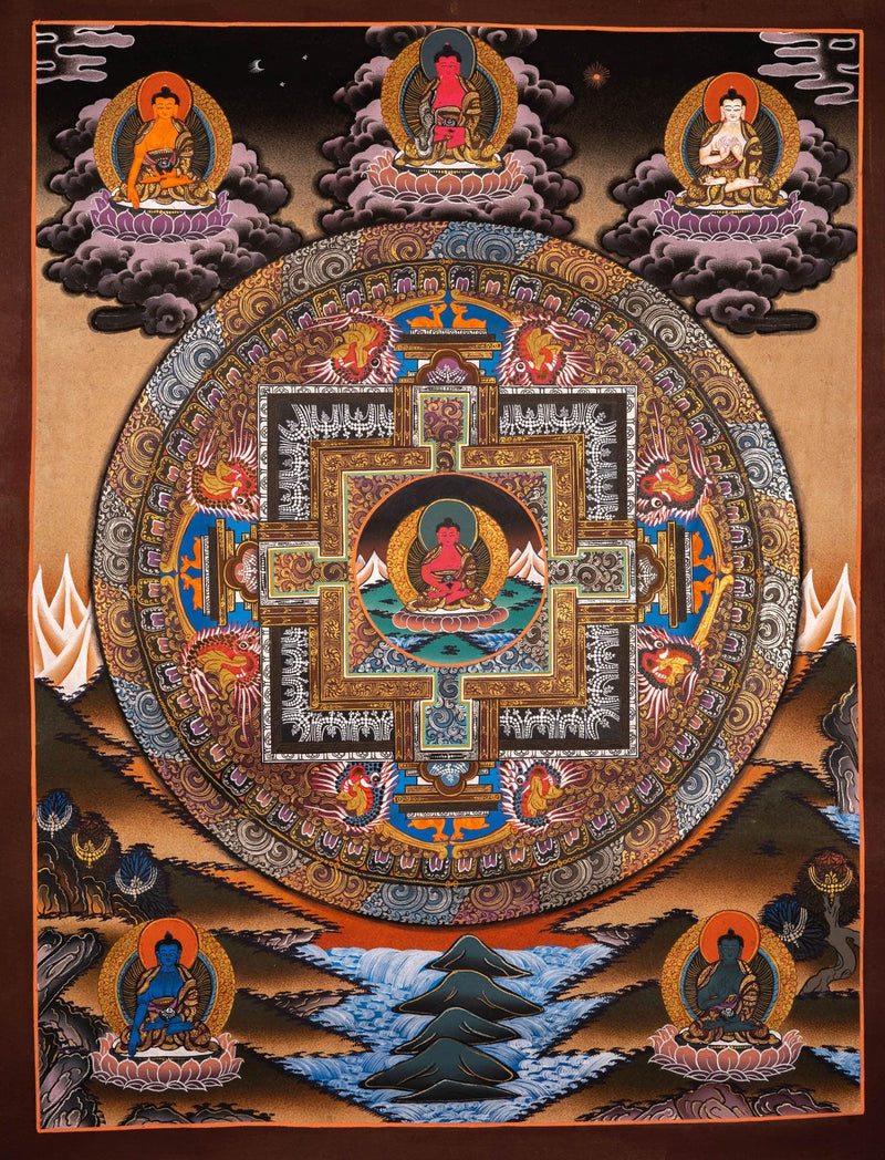 Amitabha Buddha Thangka Painting from Nepal