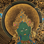 Green Tara Female Deity Thangka Painting For home decor and and Wall hanging