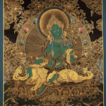 Green Tara Female Deity Thangka Painting For home decor and and Wall hanging