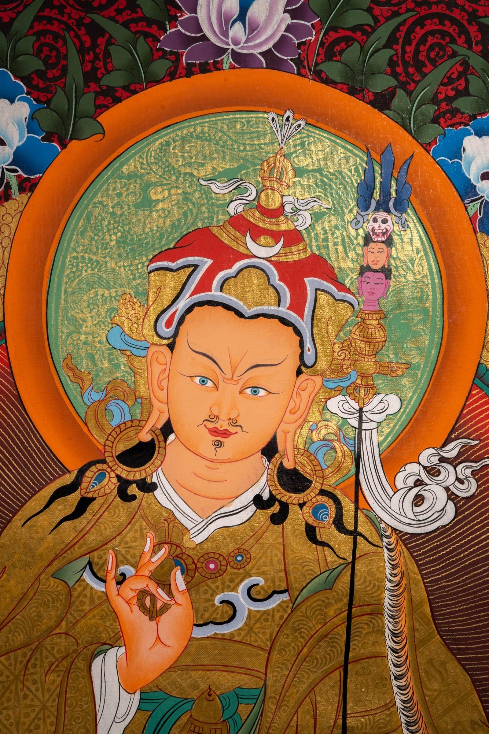 Master Padmasambhava Thangka Painting For Meditational Practice and Spiritual Gifts