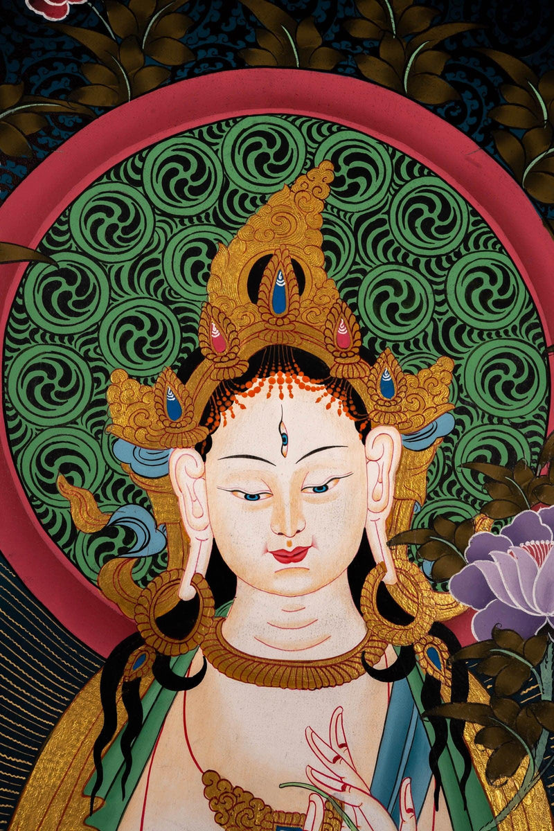 White Tara Thangka - Himalayas Shop