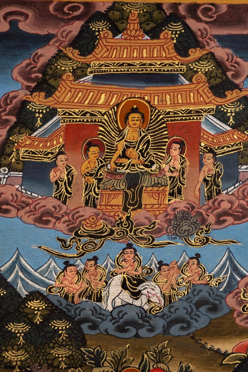 Buddha Enlightenment Thangka For Meditational Practice and Spiritual Gifts