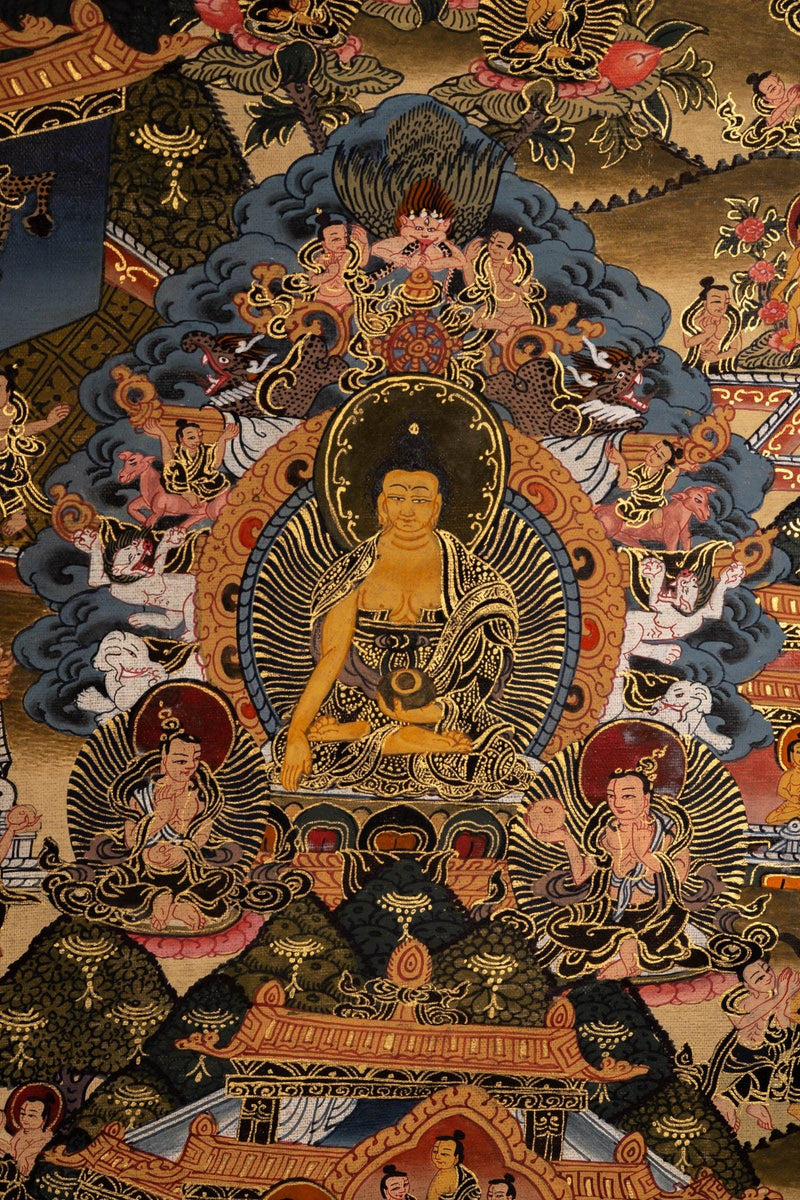 Buddha Enlightenment Thangka For Meditational Practice and Spiritual Gifts