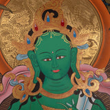Beautiful Compassionate Green Tara Painting  For home decor and and Wall hanging 