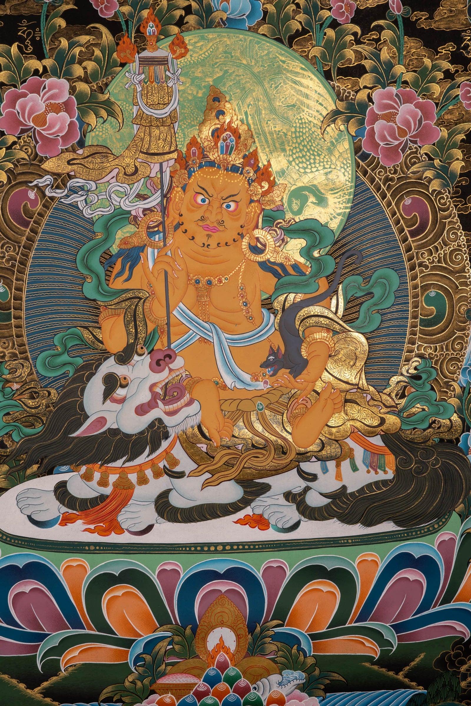 Kuber Thangka Painting For Meditational Practice and Spiritual Gifts