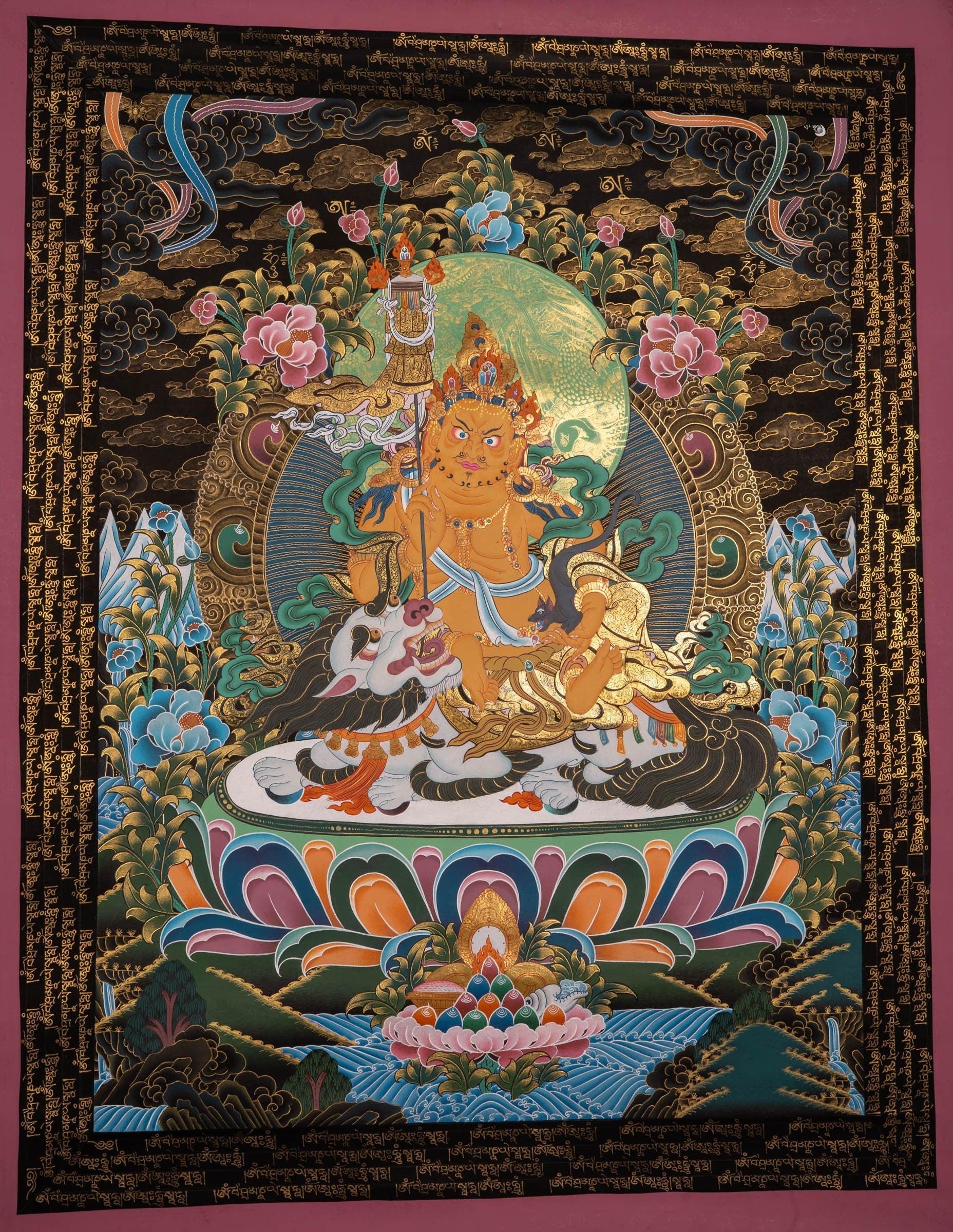 Kuber Thangka Painting For Meditational Practice and Spiritual Gifts