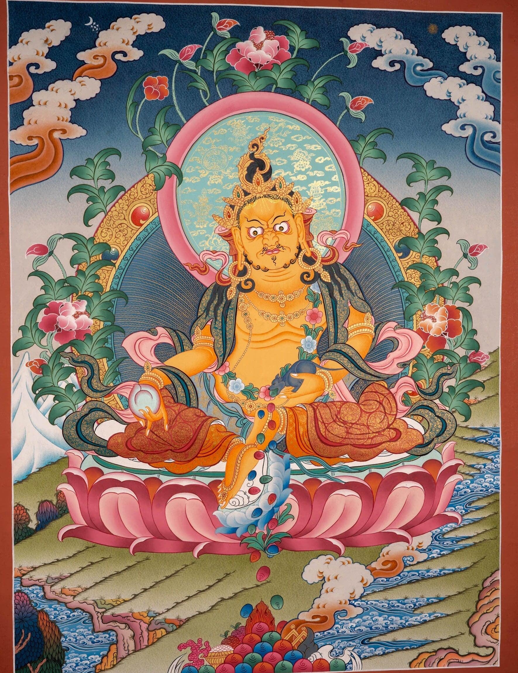 Best Quality Zambala Thangka  For Meditational Practice and Spiritual Gifts