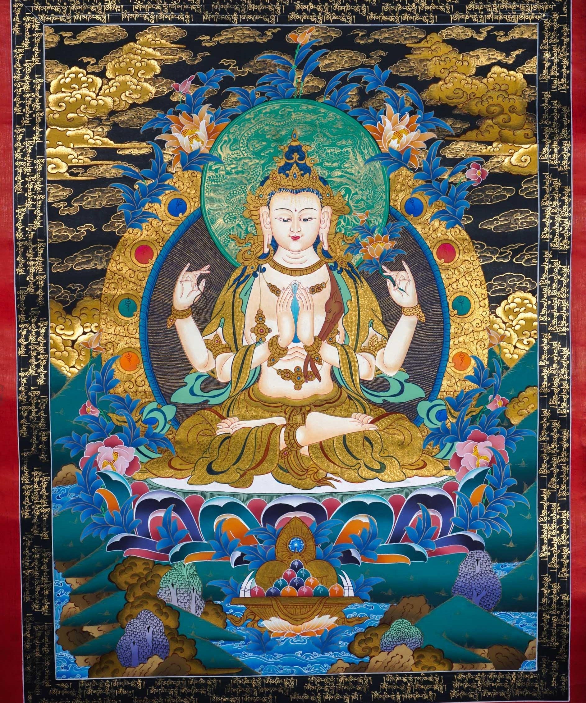 Chenrezig Hand Painting for Meditation 