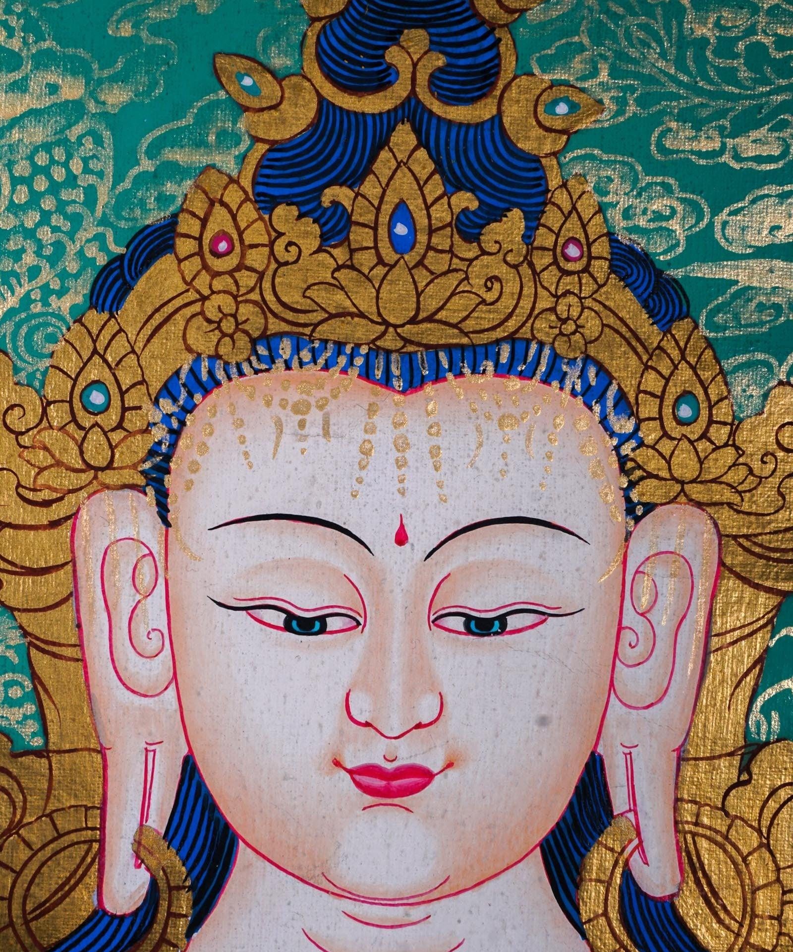 Chenrezig Hand Painting for Meditation