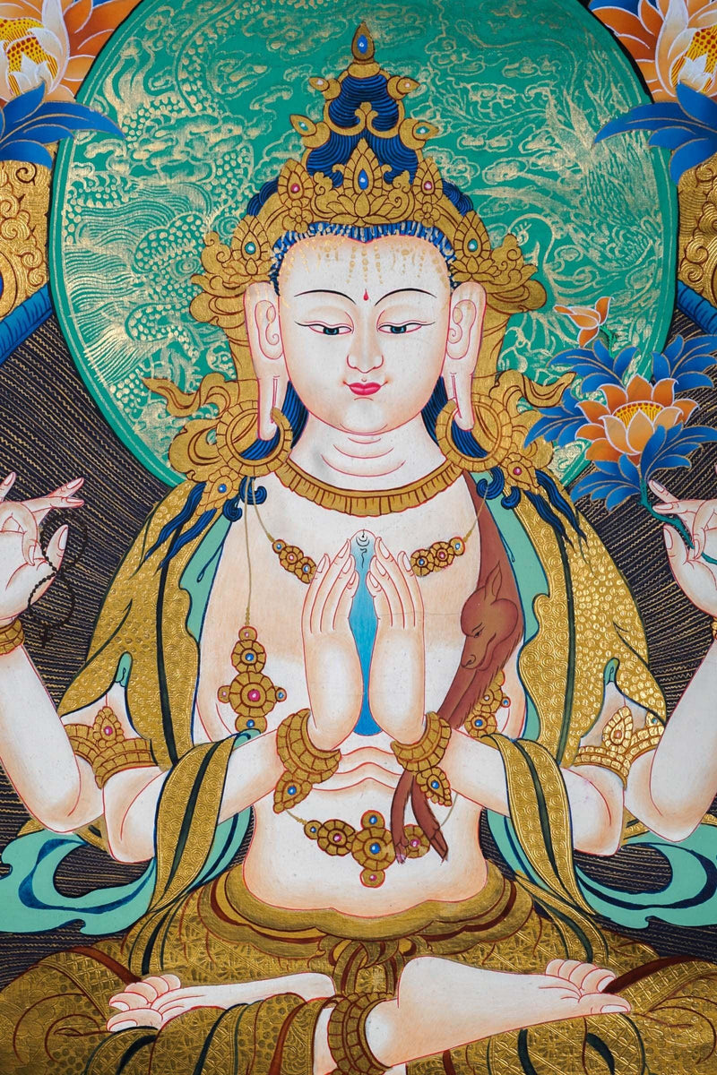 Chenrezig Hand Painting for Meditation