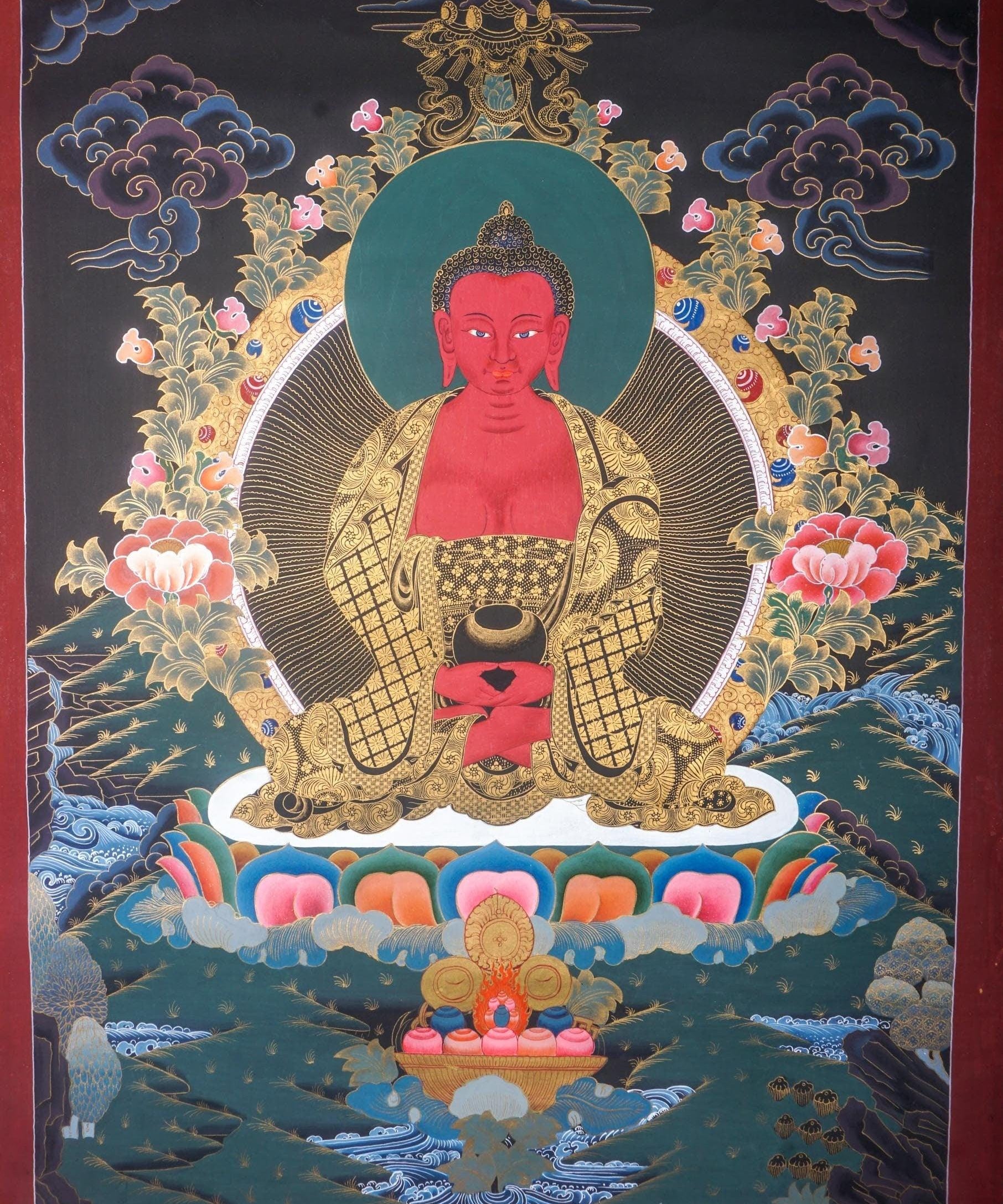Amitahba Buddha Thangka Painting For home decor and and Wall hanging 