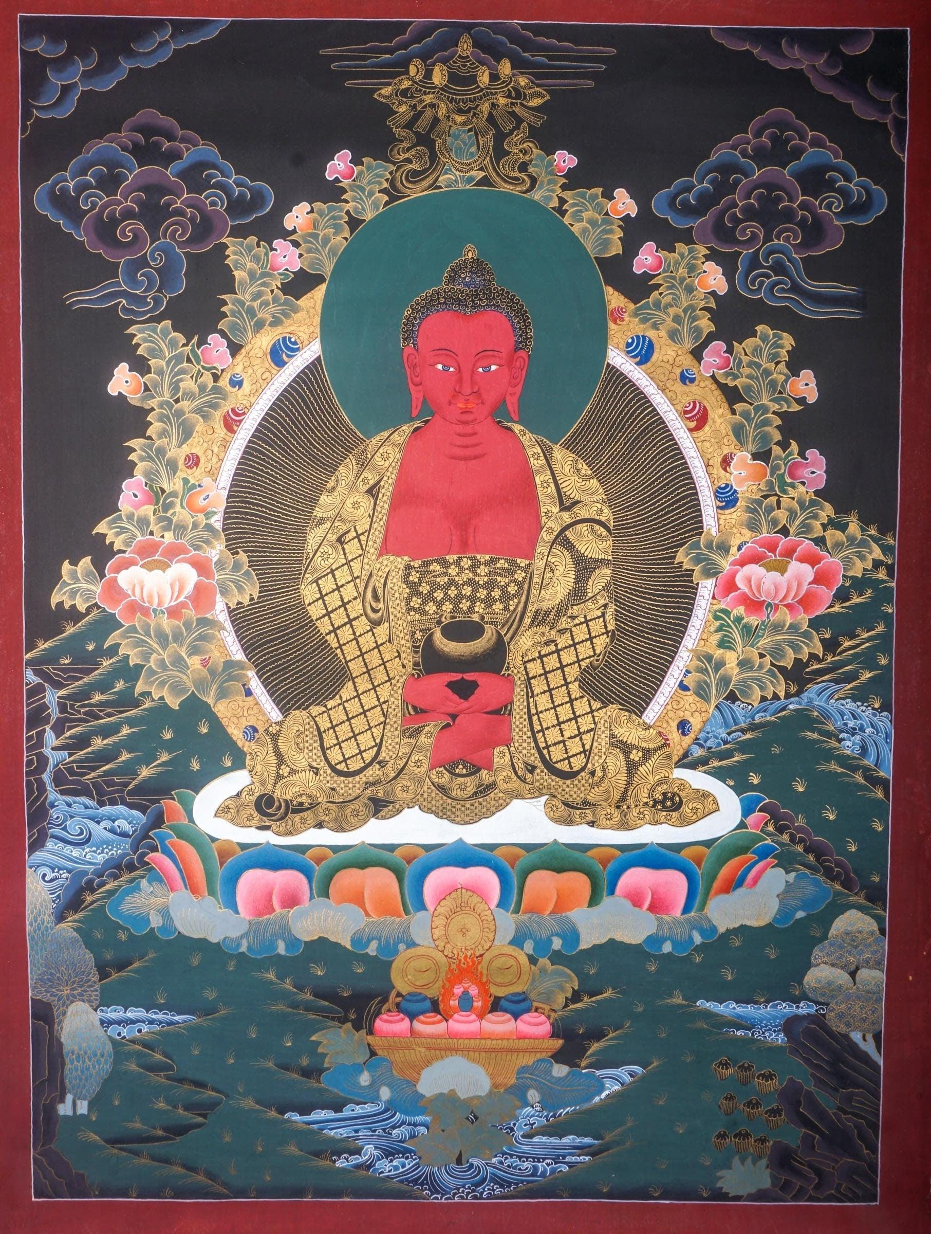 Amitahba Buddha Thangka Painting For home decor and and Wall hanging 