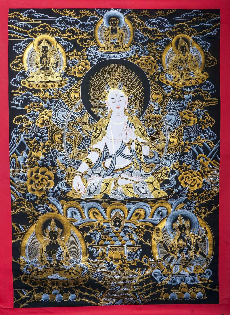 WHITE TARA Thangka from Nepal For Meditational Practice and Spiritual Gifts