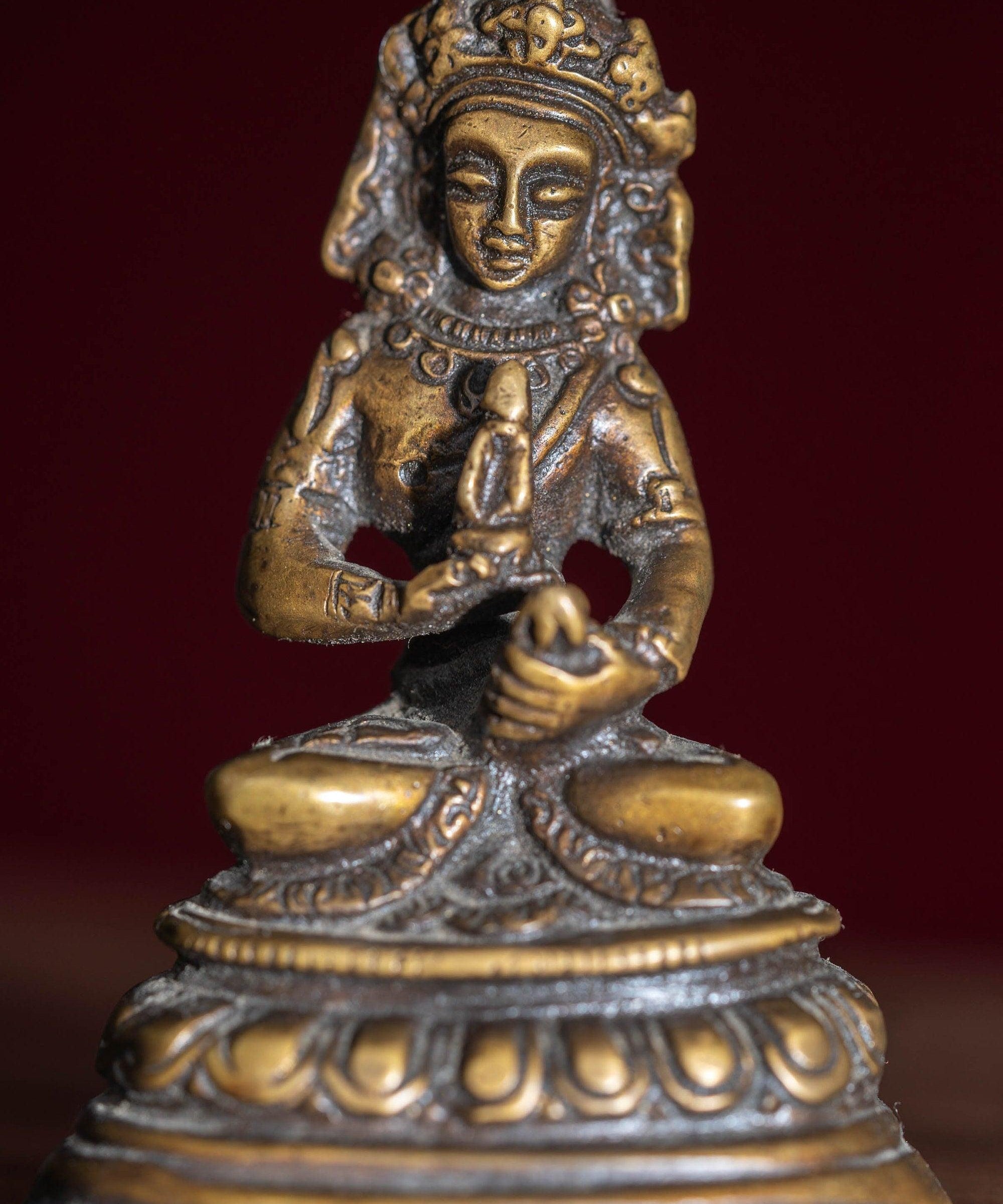 Antique collection piece of Bajrasattwa buddhist deity with detail metal craft work
