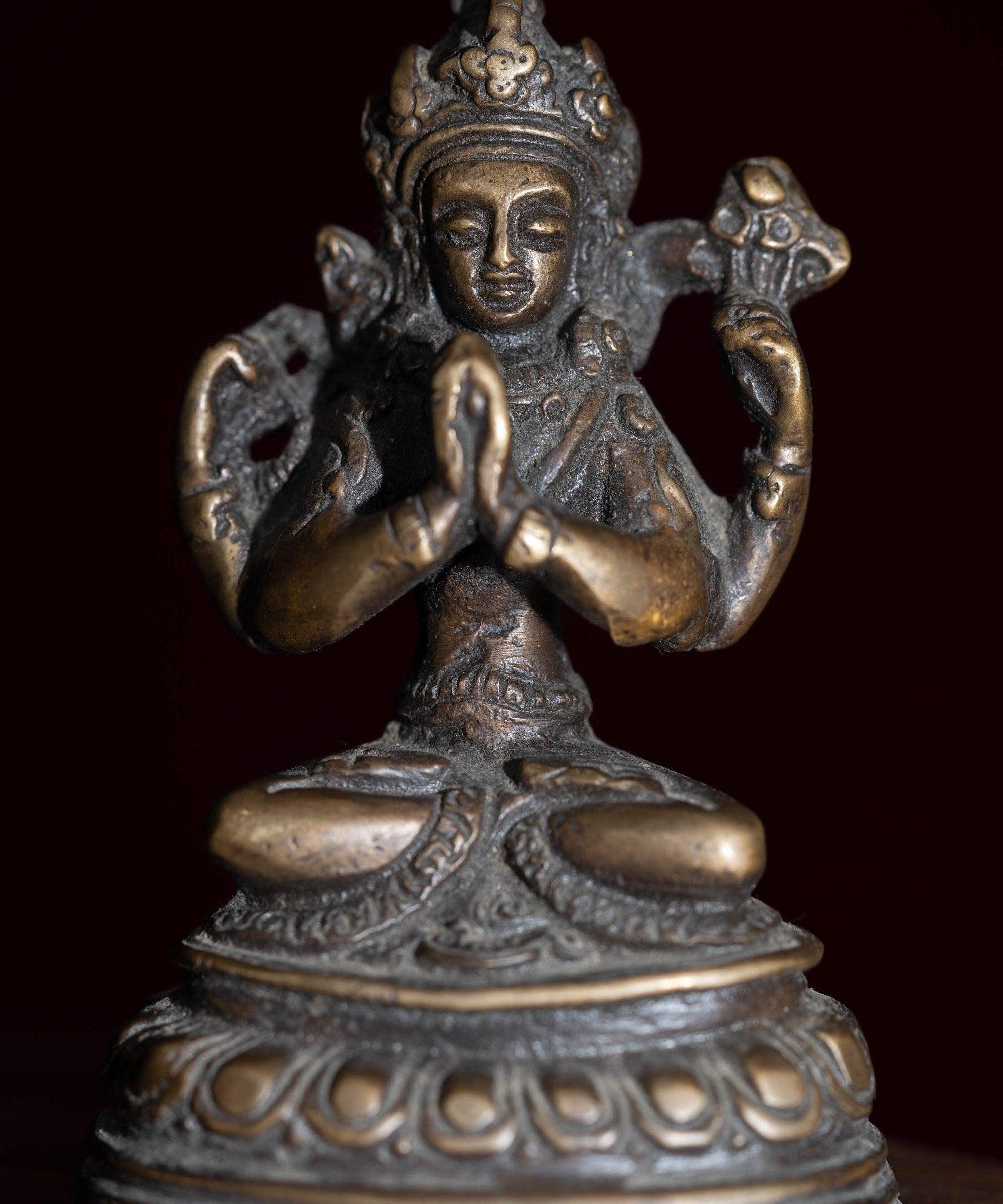 Small size metal statue Antique Chengresi Buddha Statue