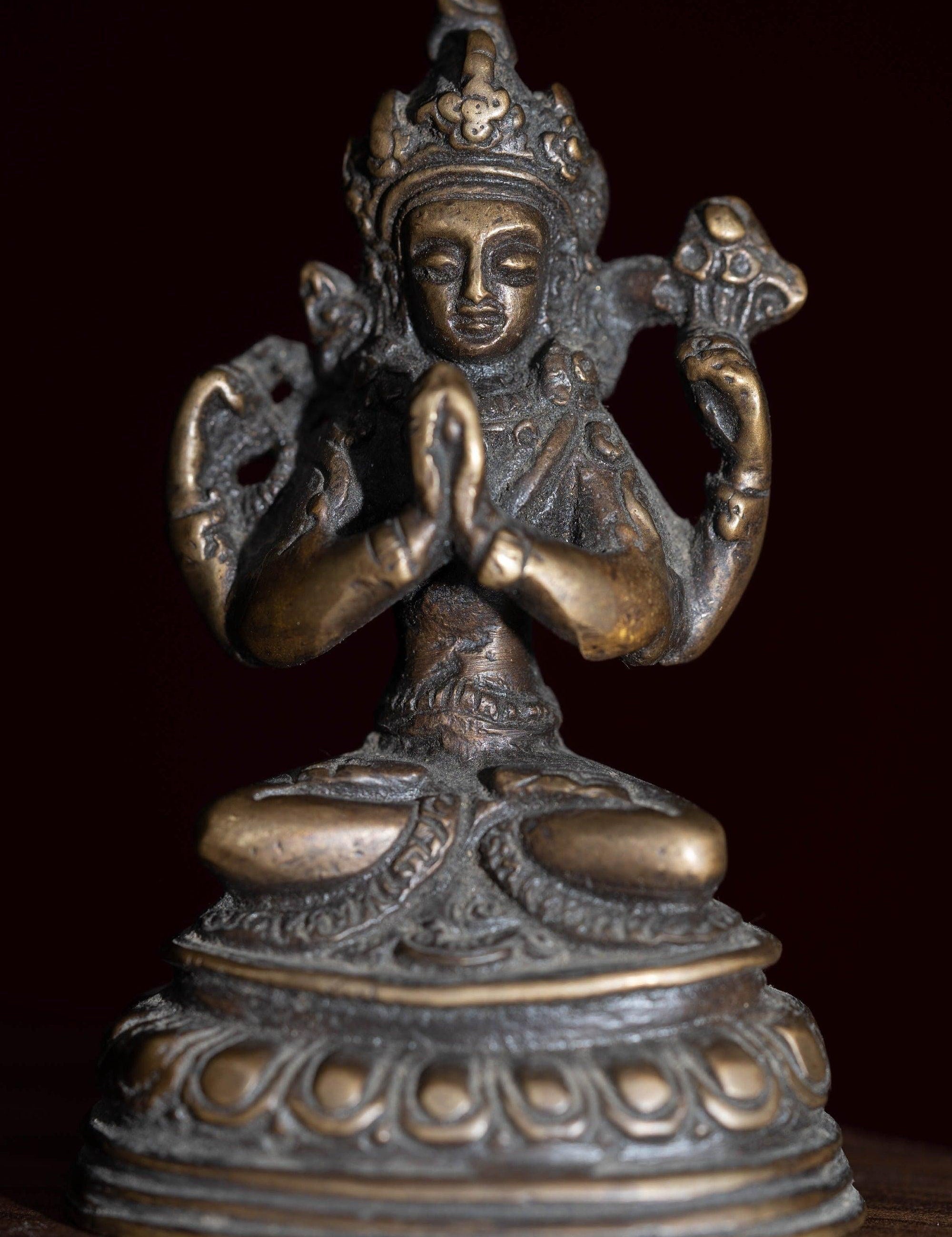 Small size metal statue Antique Chengresi Buddha Statue