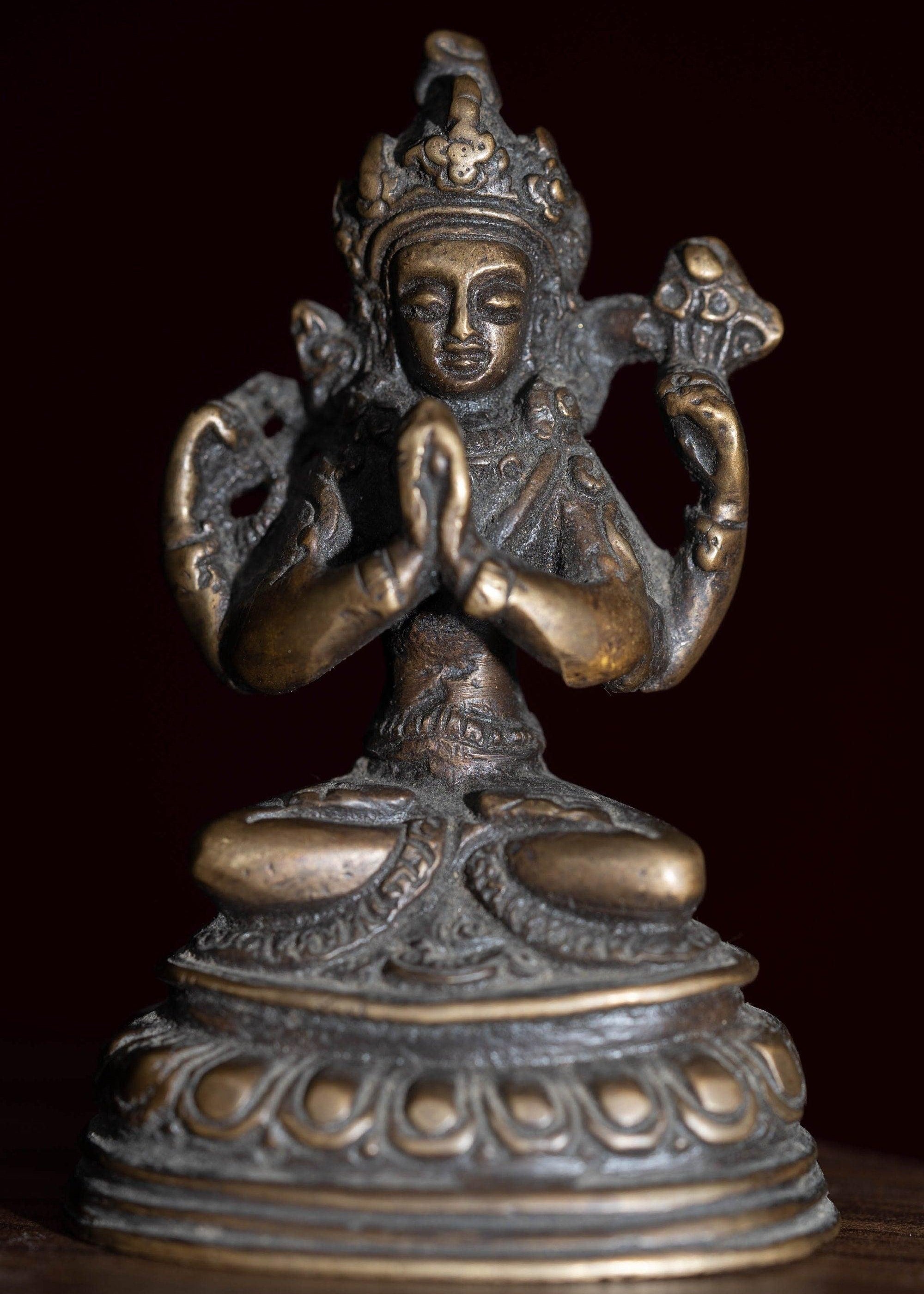 Small size metal statue Antique Chengresi Buddha Statue