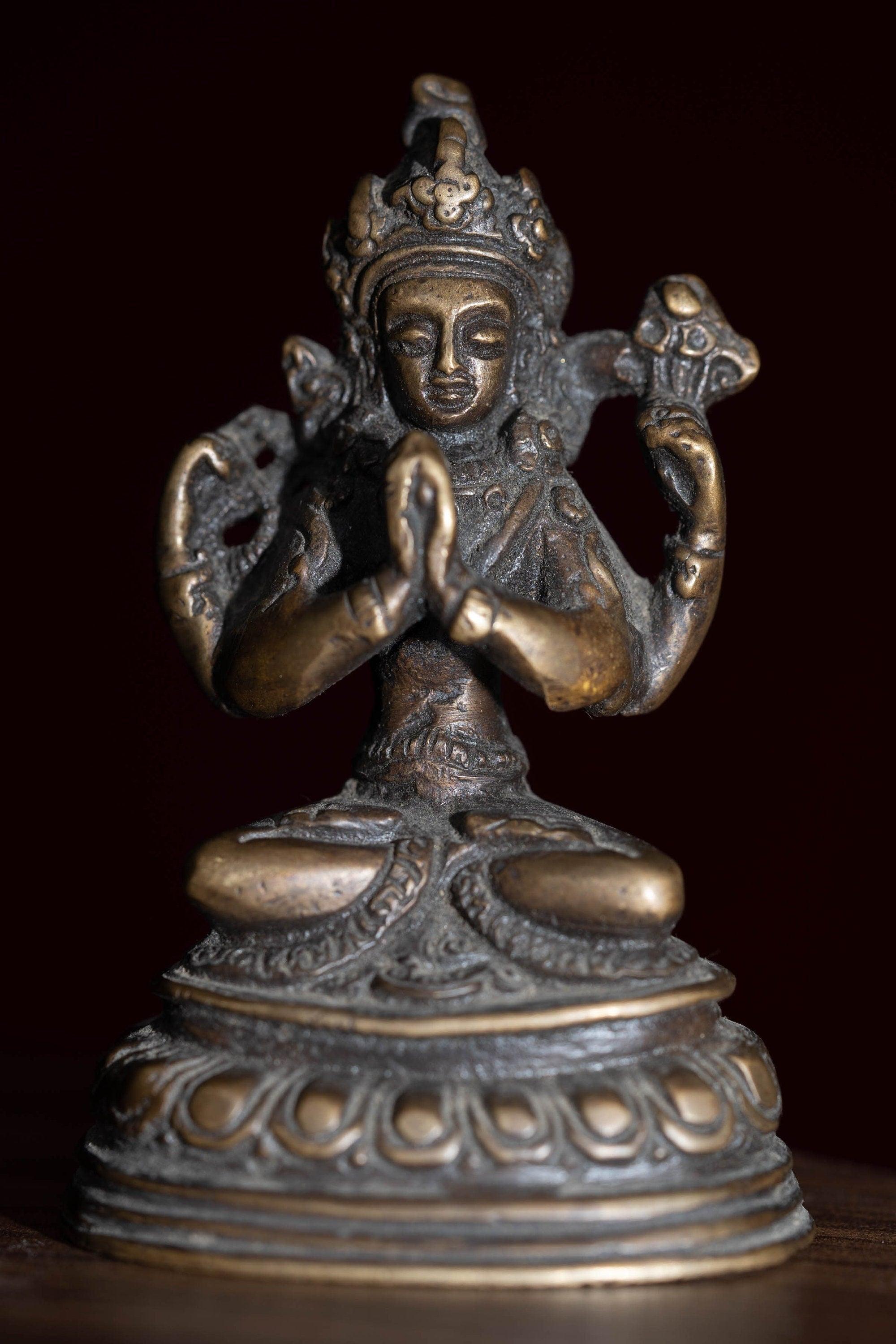 Small size metal statue Antique Chengresi Buddha Statue