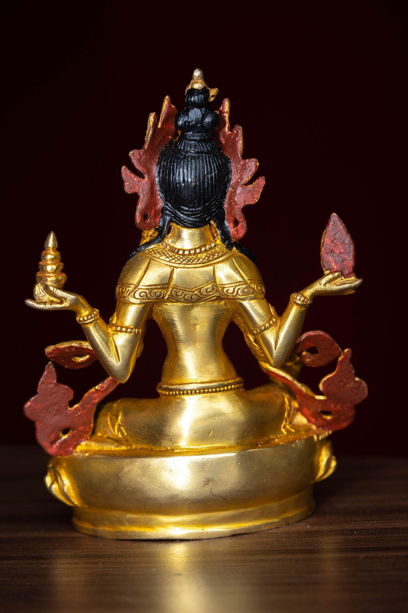 Laxmi god of wealth gold statue on metal with detail hand carving work buy online
