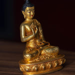 Amoghasiddhi Small size Buddha statue is gold plated for gifts, home and altar space