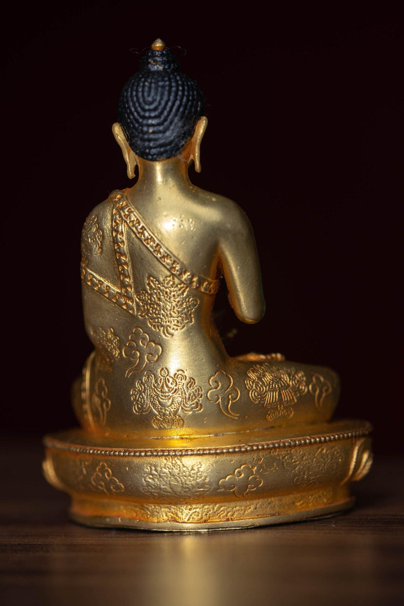Amoghasiddhi Small size Buddha statue is gold plated for gifts, home and altar space