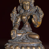 White tara mini size handmade copper statue for altar , decoration , home and gifts
