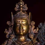 Guru Rinpoche statue metal craft from Nepal . Padmasambhava on lotus with bajra and skull cup