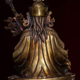 Guru Rinpoche statue metal craft from Nepal . Padmasambhava on lotus with bajra and skull cup