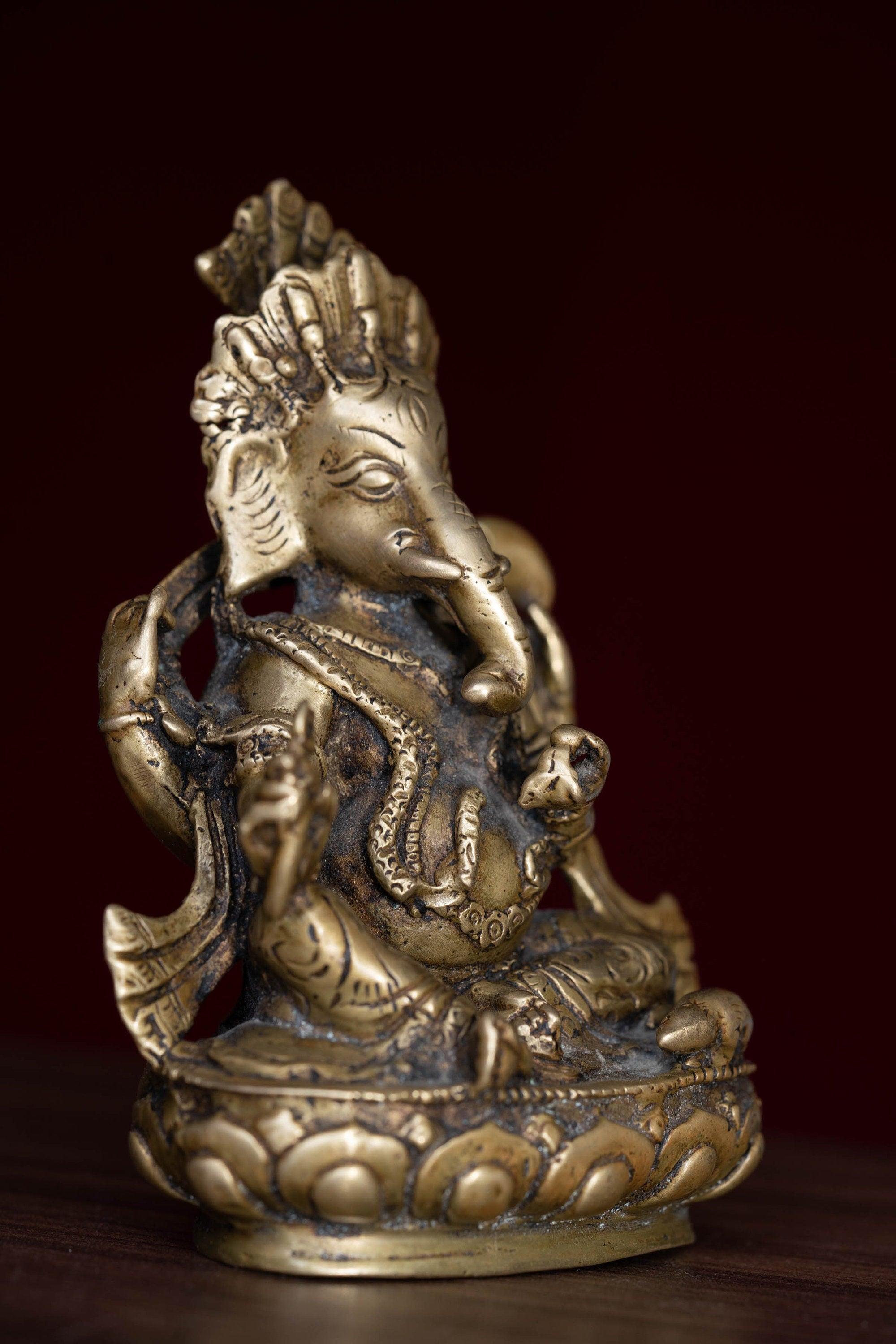 Handmade Copper Ganesh Statue.