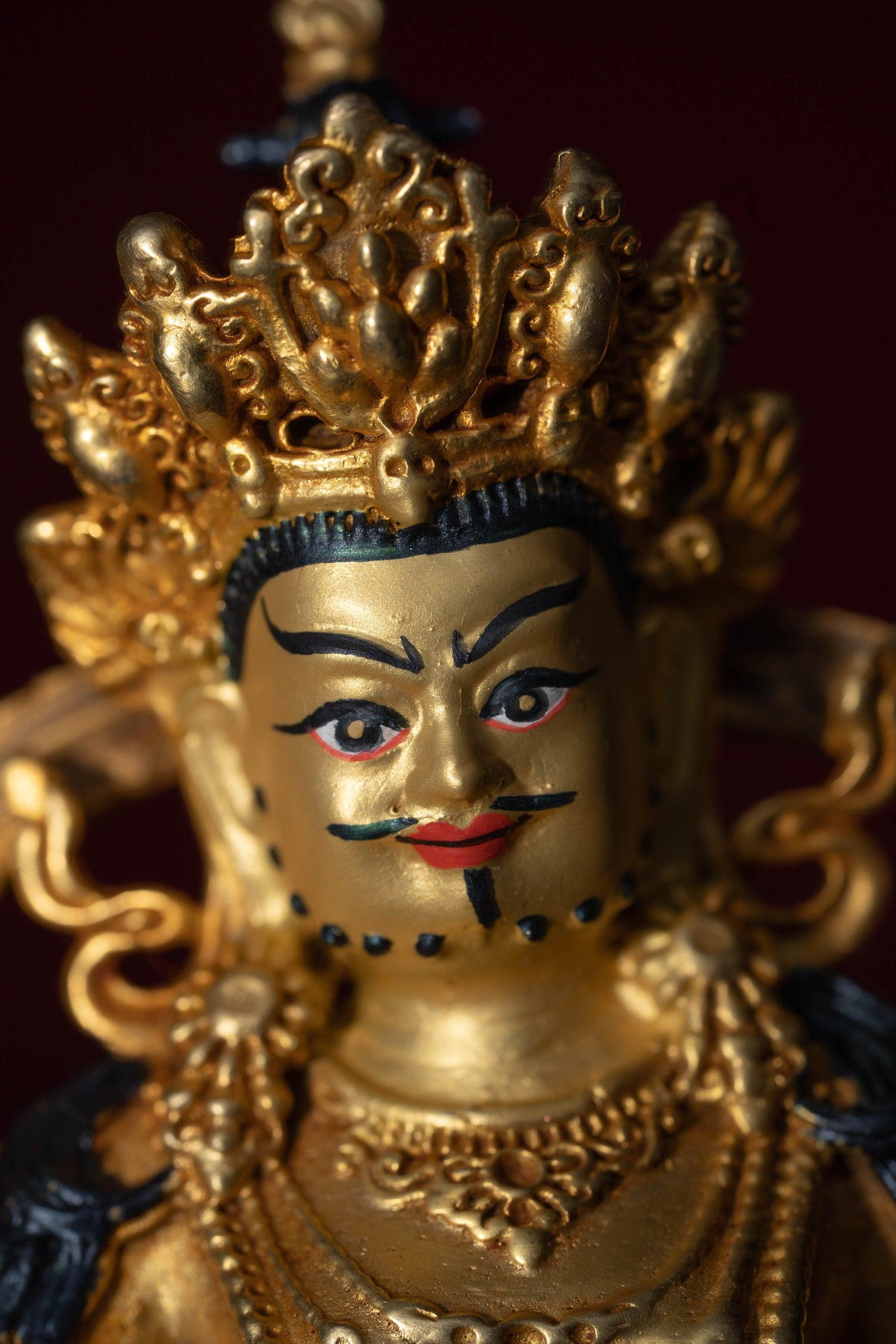 Small size gold plated zambala statue - god of wealth and fortune