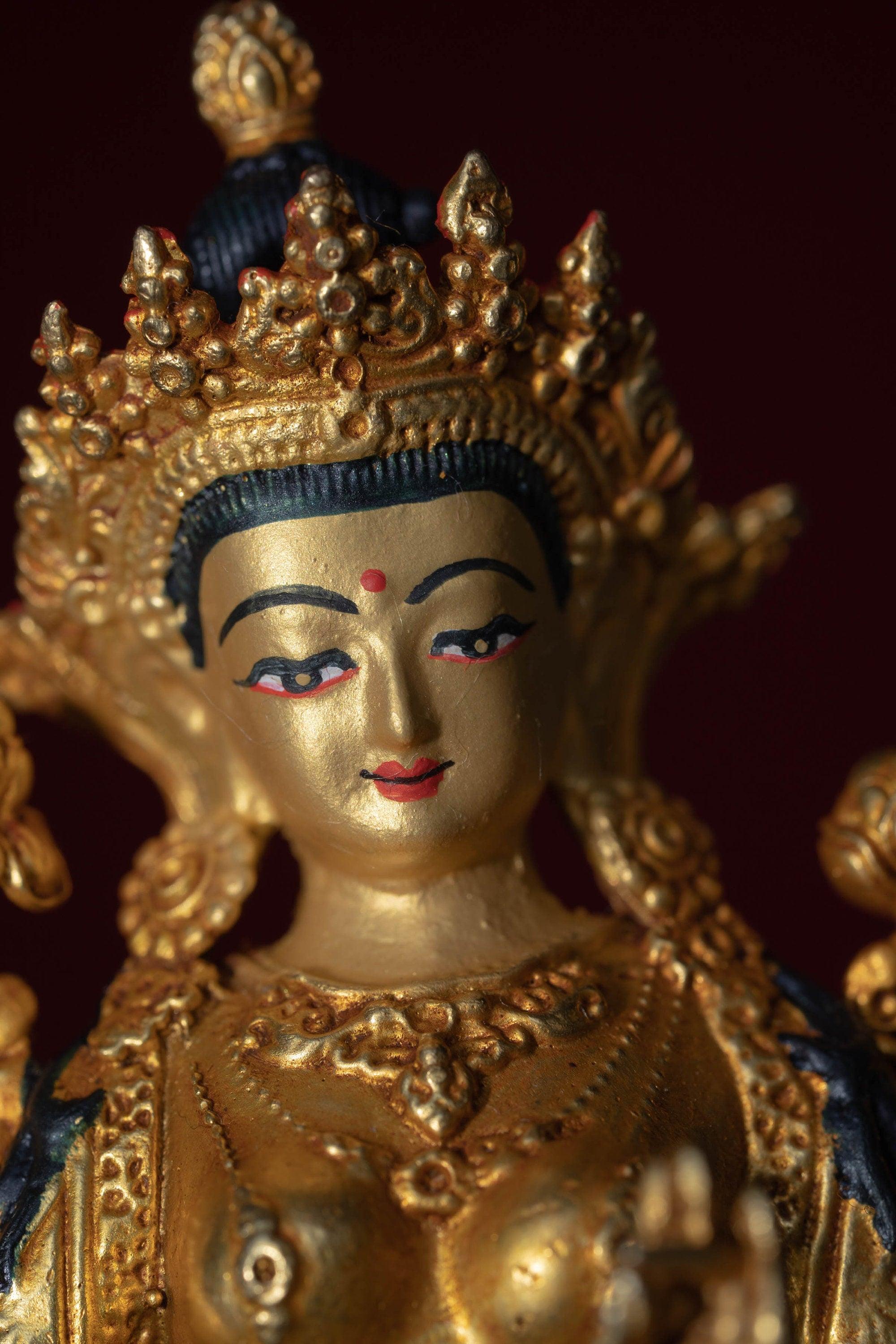 Copper Gilt Green Tara - Himalayas Shop