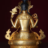 Chengresi statue gold plated small size for meditation and altar space