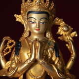 Chengresi statue gold plated small size for meditation and altar space