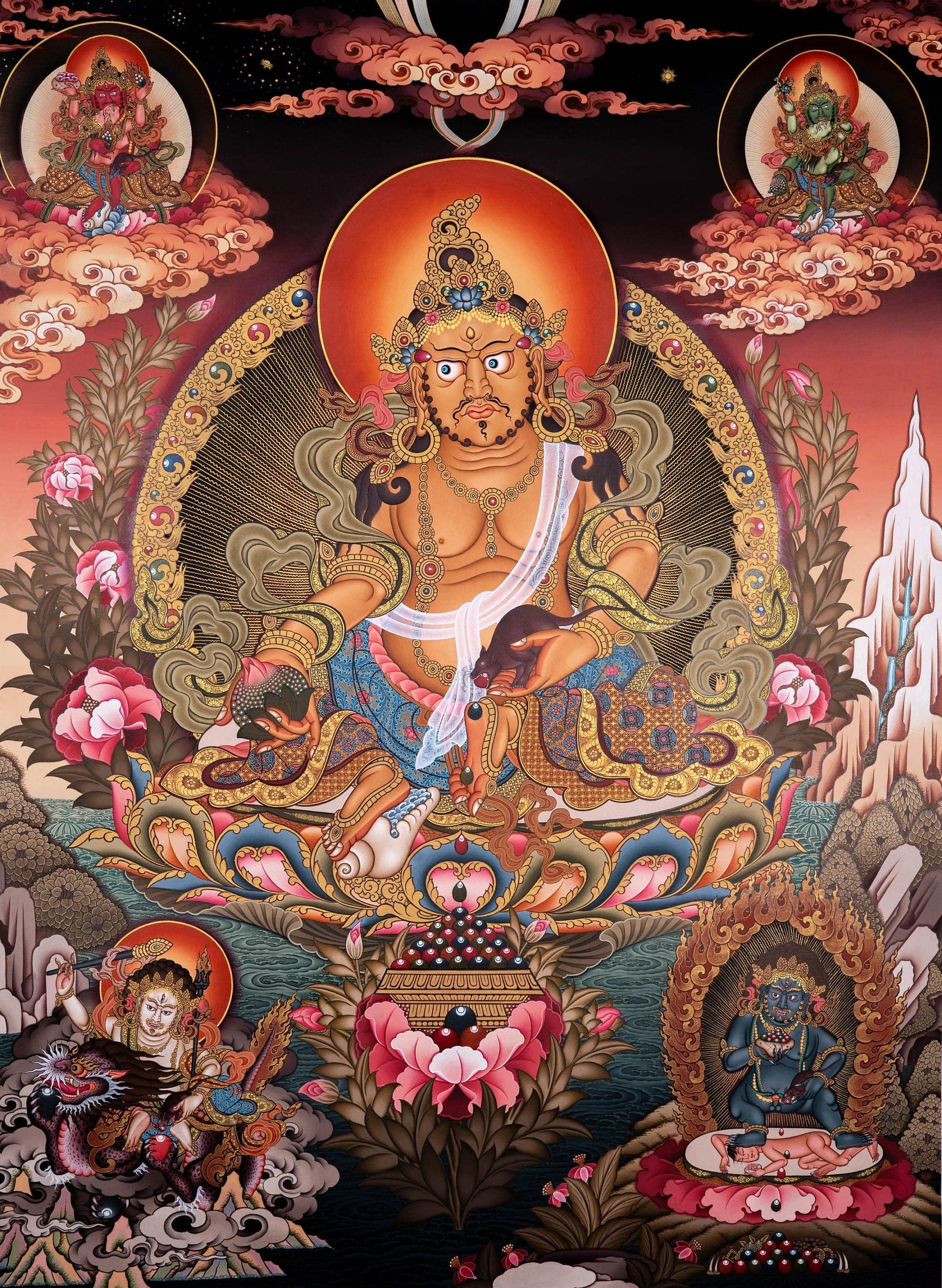 Zambala Thangka Art For Meditational Practice and Spiritual Gifts