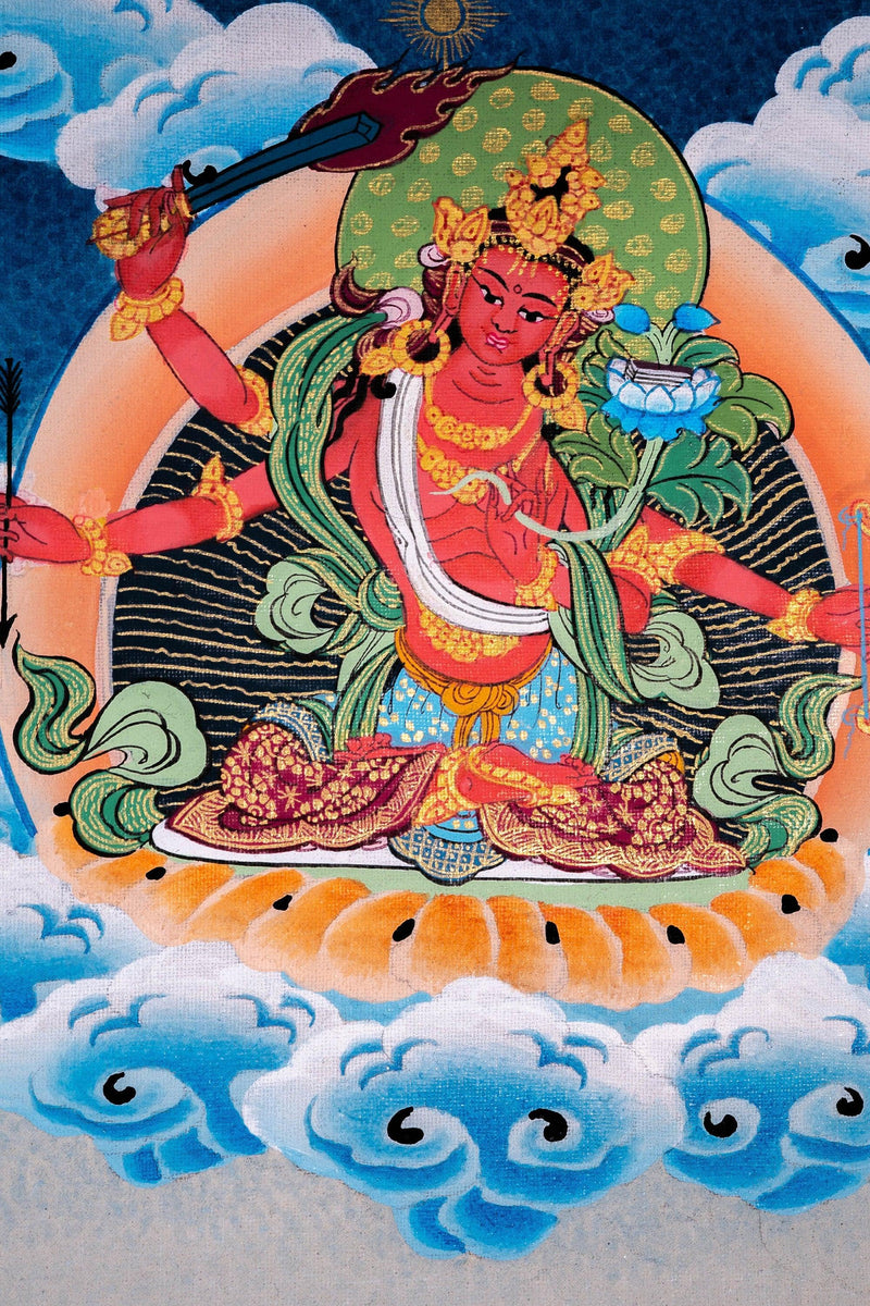 Authentic Manjushri Arts - 5 Manjushri thangka