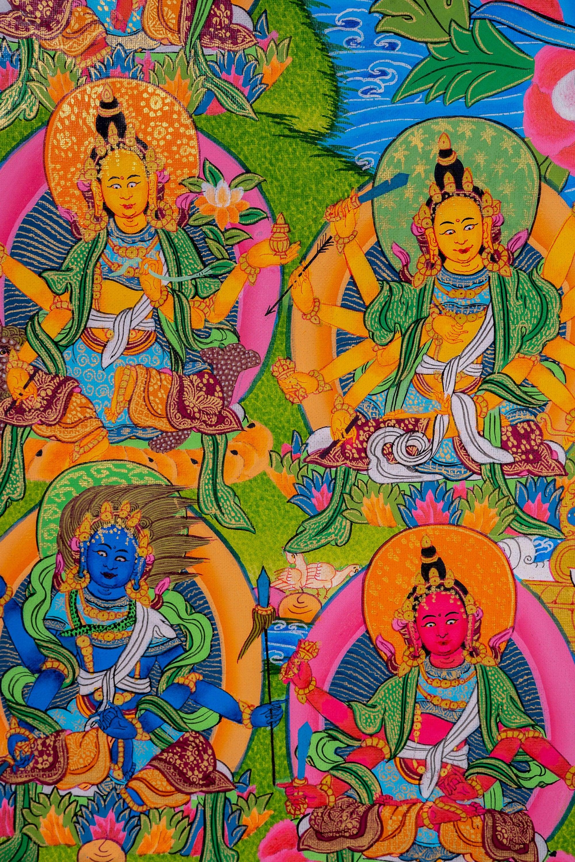 High Quality 21 Green Tara Thangka Paintings 