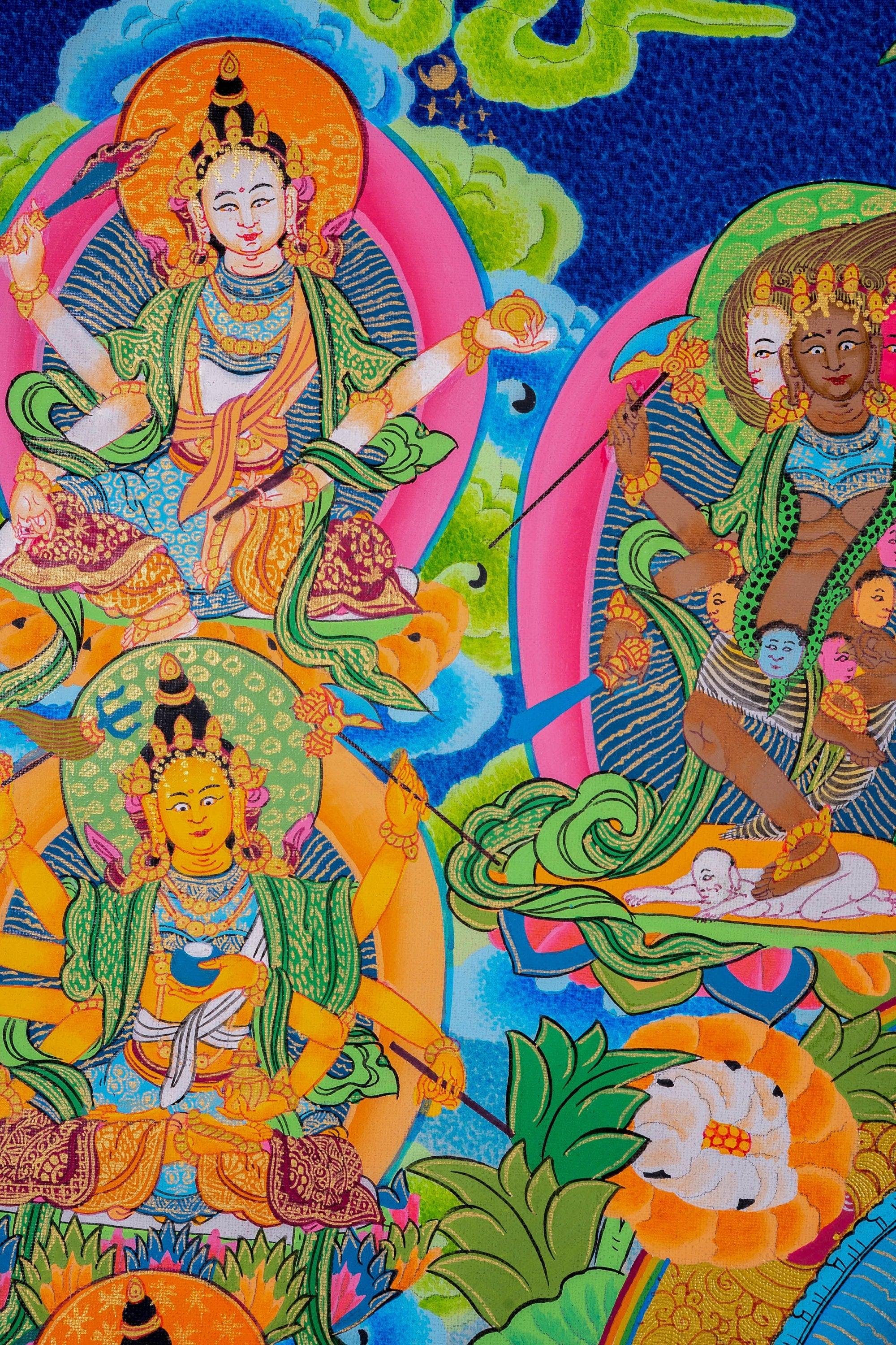 High Quality 21 Green Tara Thangka Paintings