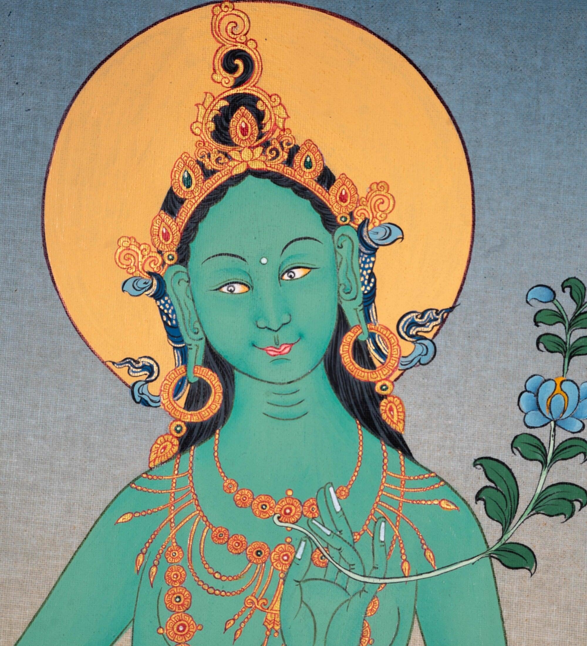 High Quality Green Tara Thangka Painting
